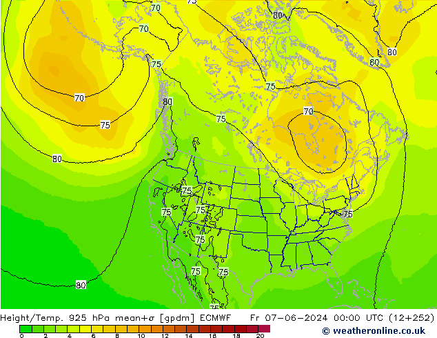 Géop./Temp. 925 hPa ECMWF ven 07.06.2024 00 UTC