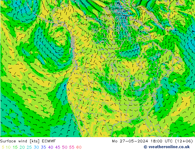 Viento 10 m ECMWF lun 27.05.2024 18 UTC