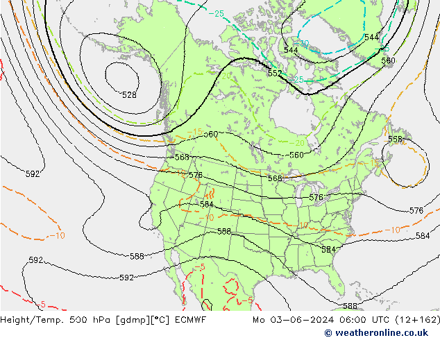 Height/Temp. 500 hPa ECMWF Po 03.06.2024 06 UTC