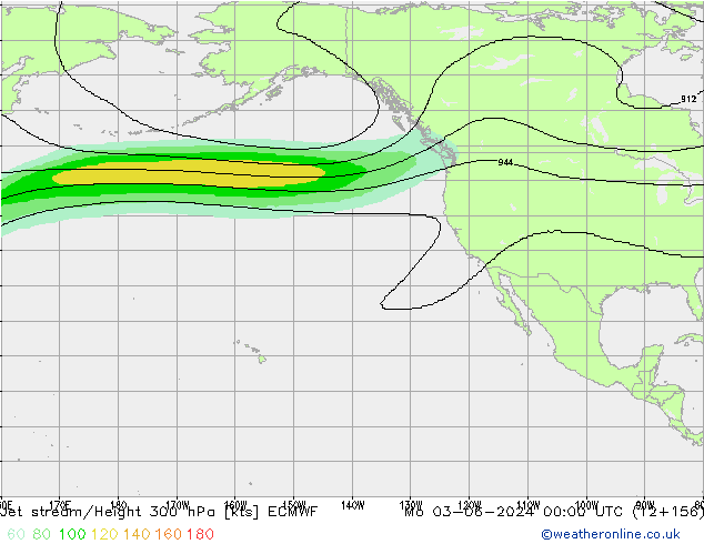 Prąd strumieniowy ECMWF pon. 03.06.2024 00 UTC