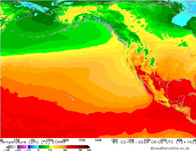 Temperatura (2m) ECMWF Seg 03.06.2024 06 UTC