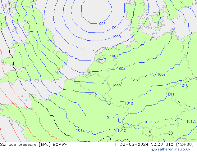 ciśnienie ECMWF czw. 30.05.2024 00 UTC