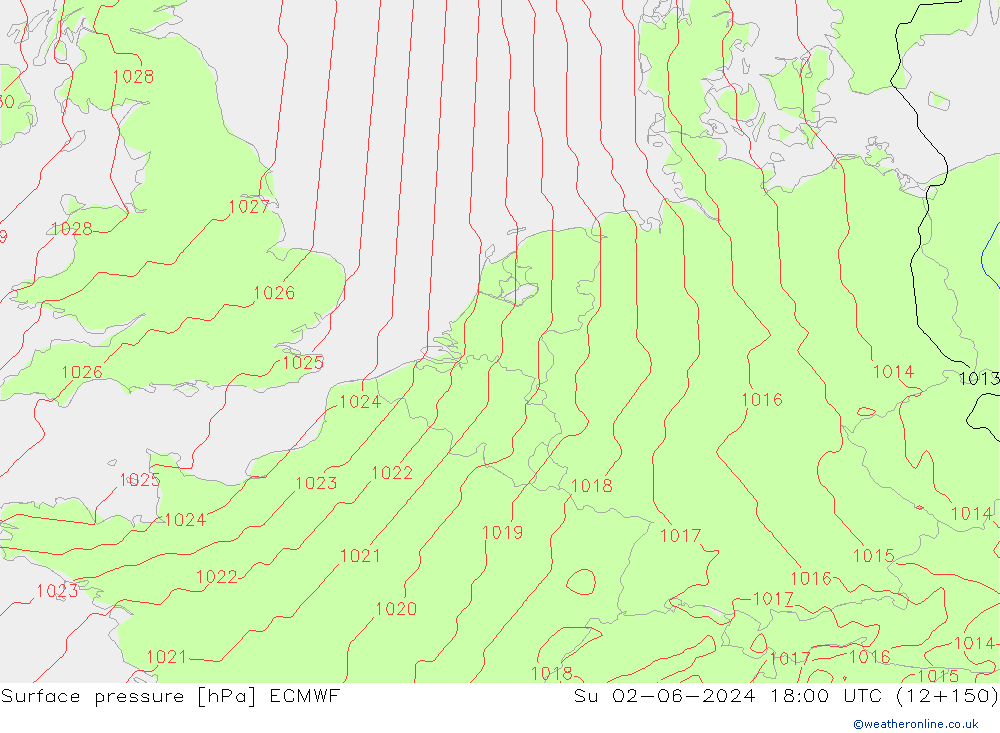 pression de l'air ECMWF dim 02.06.2024 18 UTC