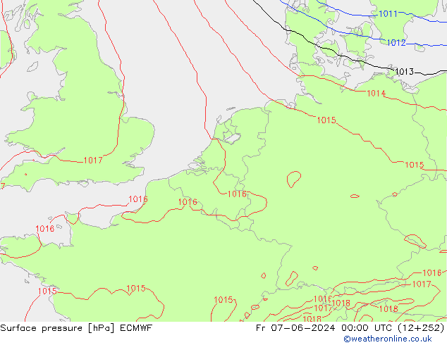 Yer basıncı ECMWF Cu 07.06.2024 00 UTC