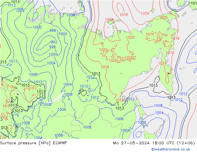 Luchtdruk (Grond) ECMWF ma 27.05.2024 18 UTC