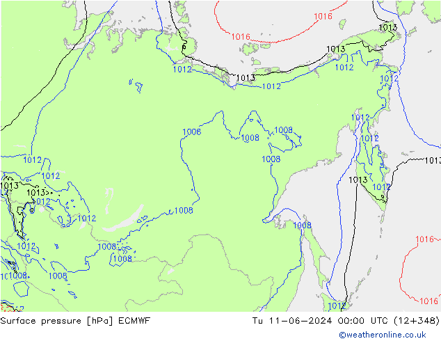 ciśnienie ECMWF wto. 11.06.2024 00 UTC