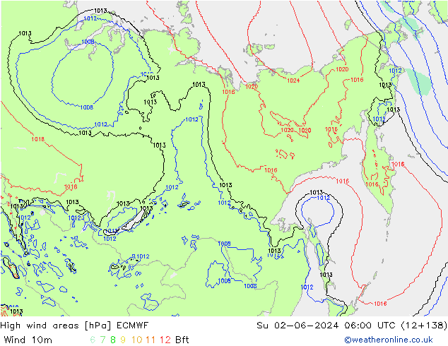 High wind areas ECMWF Su 02.06.2024 06 UTC