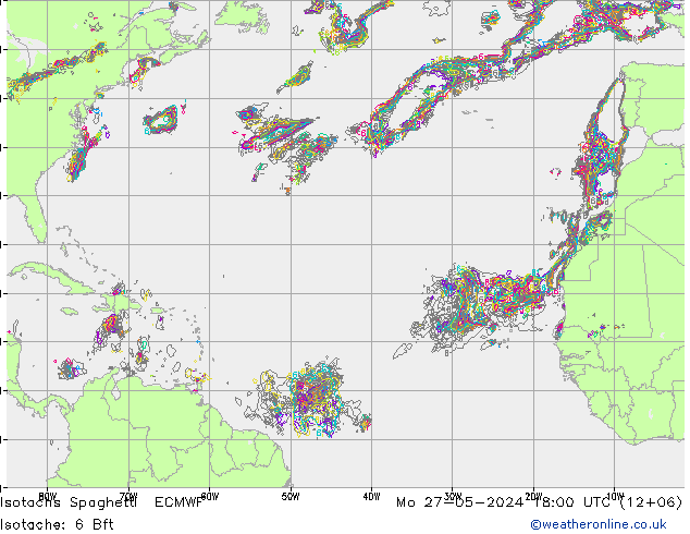 Eşrüzgar Hızları Spaghetti ECMWF Pzt 27.05.2024 18 UTC