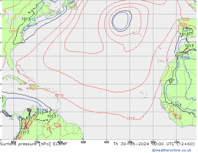 pression de l'air ECMWF jeu 30.05.2024 00 UTC