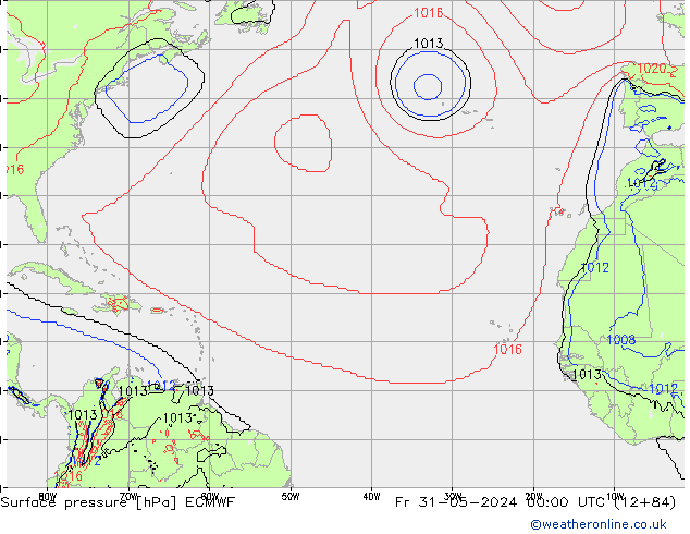 Yer basıncı ECMWF Cu 31.05.2024 00 UTC