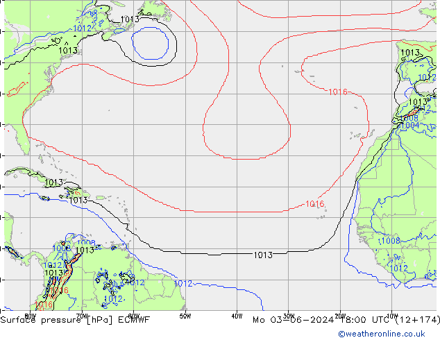 Luchtdruk (Grond) ECMWF ma 03.06.2024 18 UTC