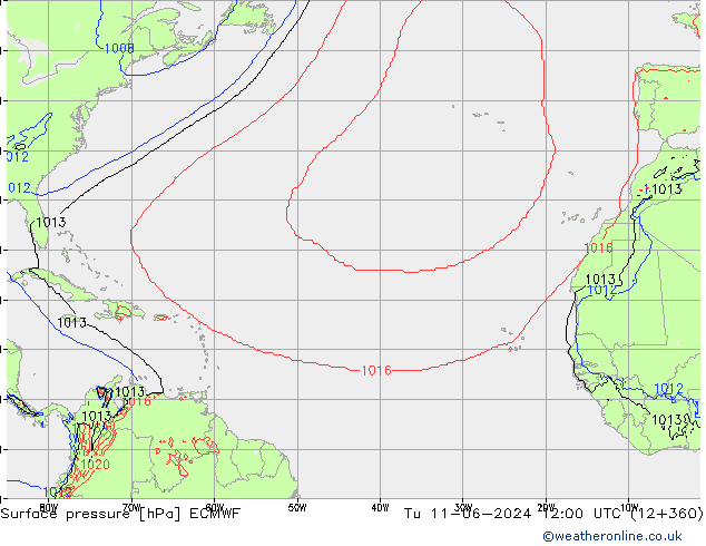 ciśnienie ECMWF wto. 11.06.2024 12 UTC