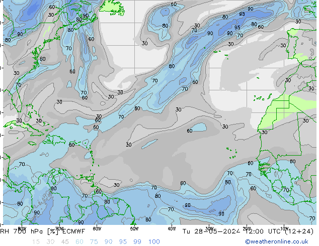 RV 700 hPa ECMWF di 28.05.2024 12 UTC