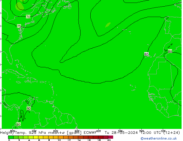 Yükseklik/Sıc. 925 hPa ECMWF Sa 28.05.2024 12 UTC