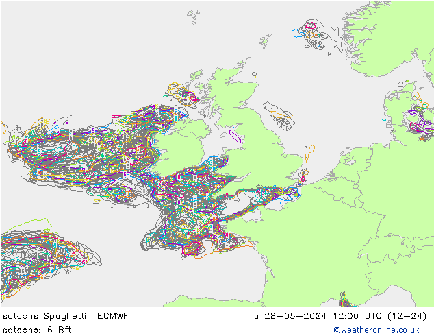 Isotachs Spaghetti ECMWF  28.05.2024 12 UTC