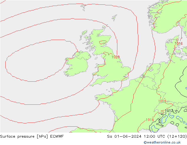 приземное давление ECMWF сб 01.06.2024 12 UTC