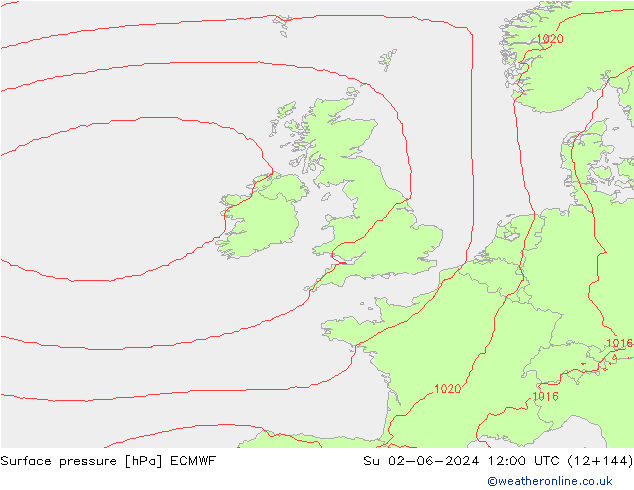 Surface pressure ECMWF Su 02.06.2024 12 UTC