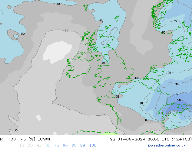 RH 700 hPa ECMWF So 01.06.2024 00 UTC