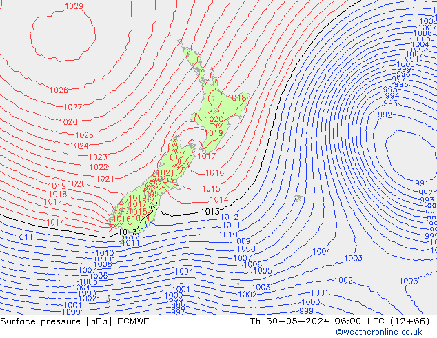 приземное давление ECMWF чт 30.05.2024 06 UTC