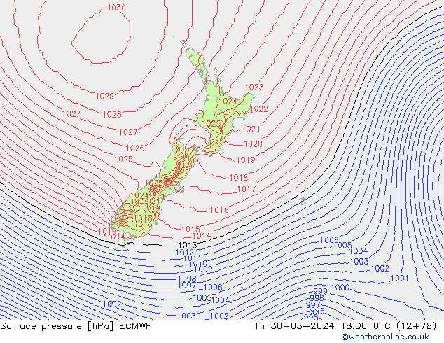 pression de l'air ECMWF jeu 30.05.2024 18 UTC