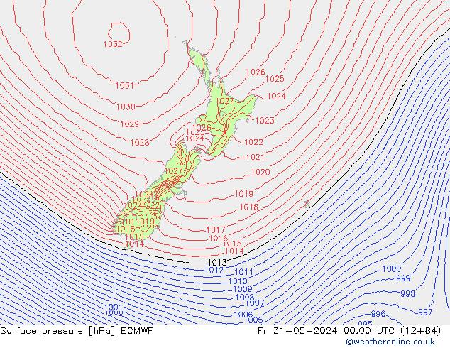 Atmosférický tlak ECMWF Pá 31.05.2024 00 UTC