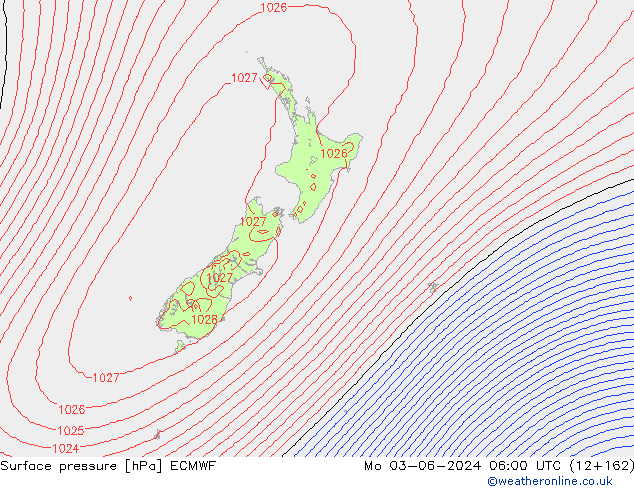 Bodendruck ECMWF Mo 03.06.2024 06 UTC