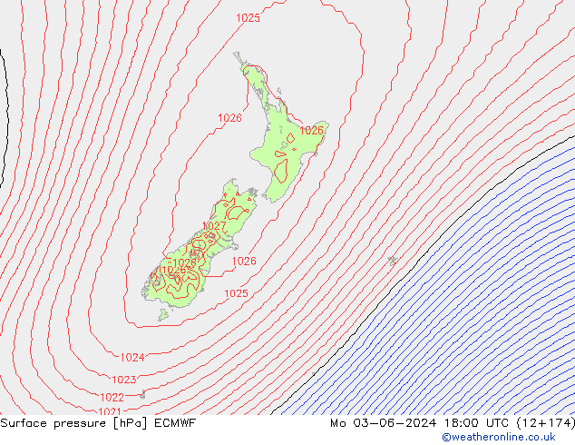 ciśnienie ECMWF pon. 03.06.2024 18 UTC