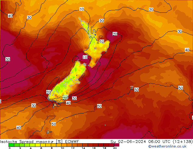 Isotachs Spread ECMWF dim 02.06.2024 06 UTC