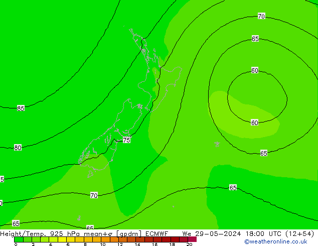 Height/Temp. 925 hPa ECMWF Qua 29.05.2024 18 UTC