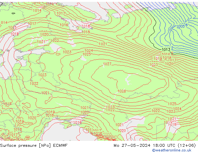 Yer basıncı ECMWF Pzt 27.05.2024 18 UTC