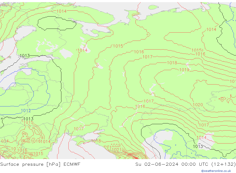 ciśnienie ECMWF nie. 02.06.2024 00 UTC