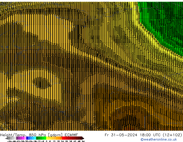 Height/Temp. 850 hPa ECMWF Pá 31.05.2024 18 UTC