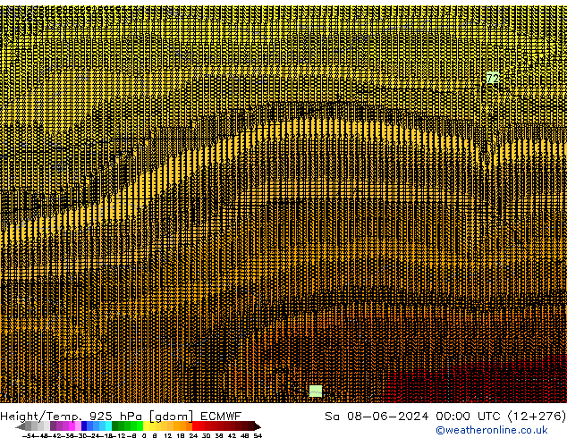 Height/Temp. 925 hPa ECMWF Sa 08.06.2024 00 UTC