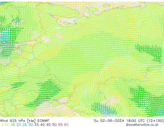 Wind 925 hPa ECMWF Su 02.06.2024 18 UTC