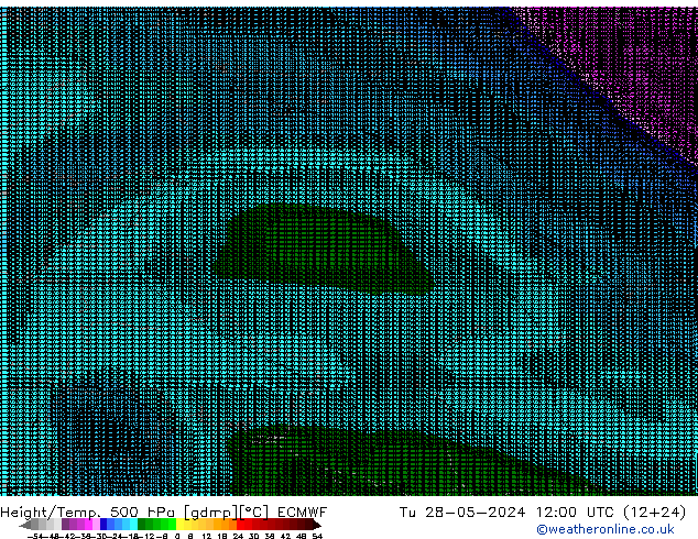 Hoogte/Temp. 500 hPa ECMWF di 28.05.2024 12 UTC