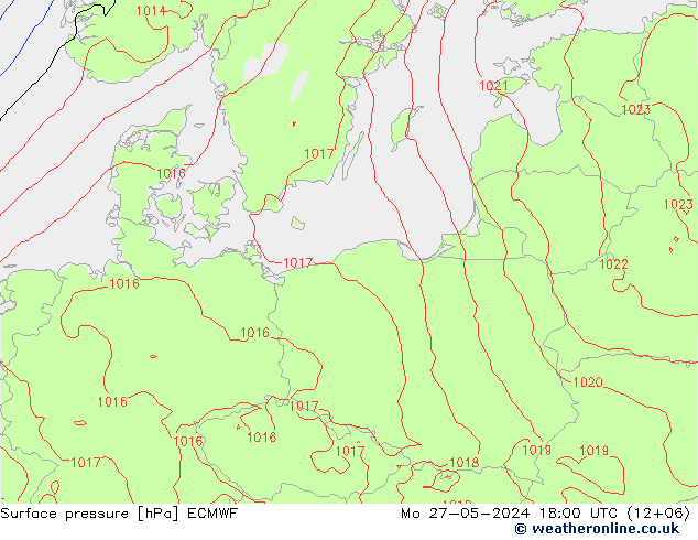 Surface pressure ECMWF Mo 27.05.2024 18 UTC