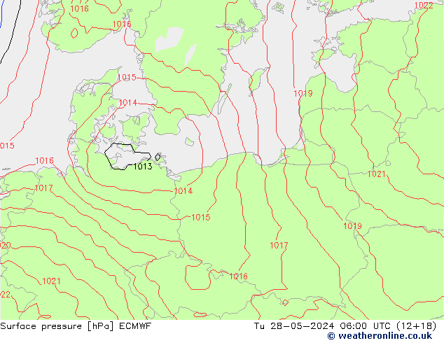 Pressione al suolo ECMWF mar 28.05.2024 06 UTC