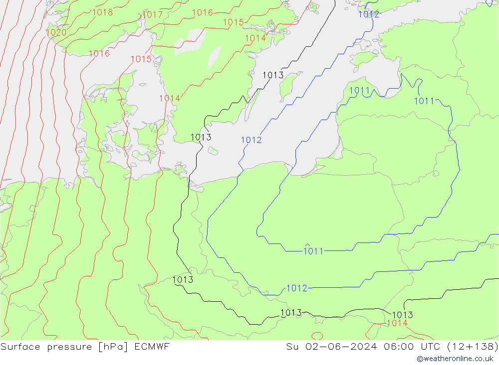 pression de l'air ECMWF dim 02.06.2024 06 UTC