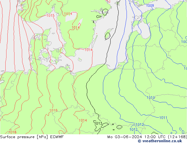 Surface pressure ECMWF Mo 03.06.2024 12 UTC