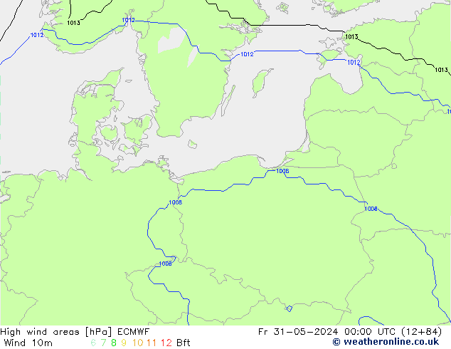 Windvelden ECMWF vr 31.05.2024 00 UTC