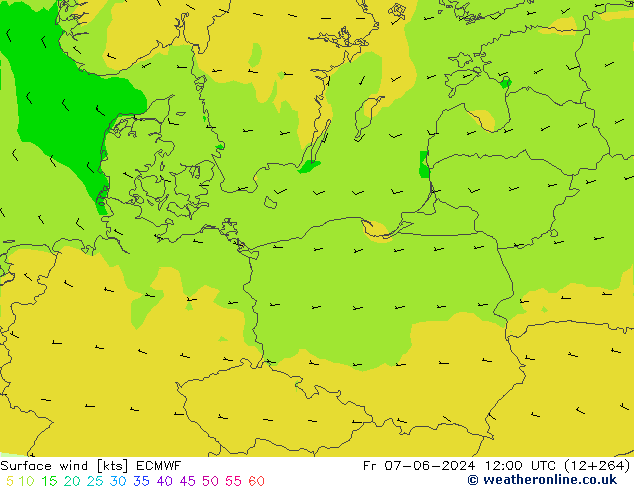 Wind 10 m ECMWF vr 07.06.2024 12 UTC