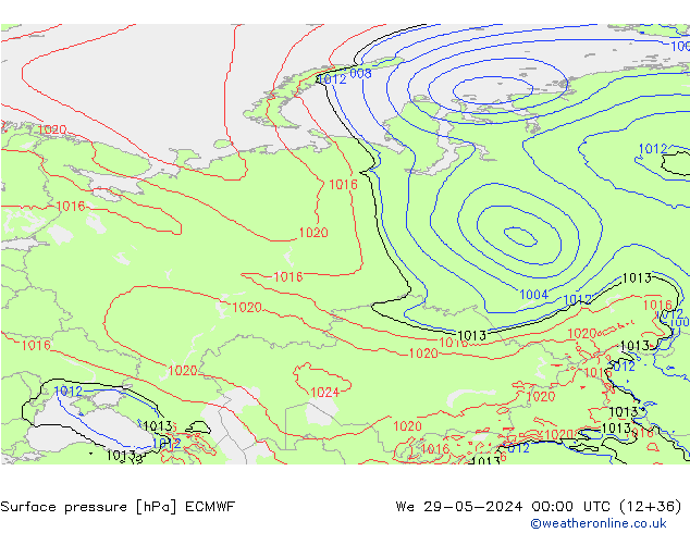 Bodendruck ECMWF Mi 29.05.2024 00 UTC