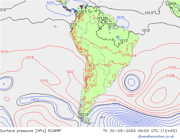 Yer basıncı ECMWF Per 30.05.2024 06 UTC