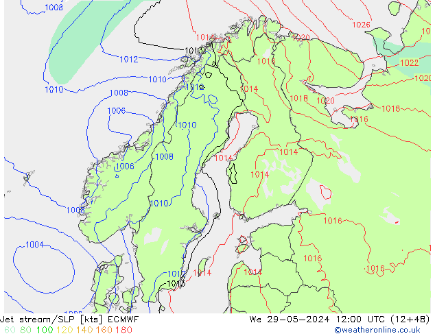 Jet stream/SLP ECMWF St 29.05.2024 12 UTC