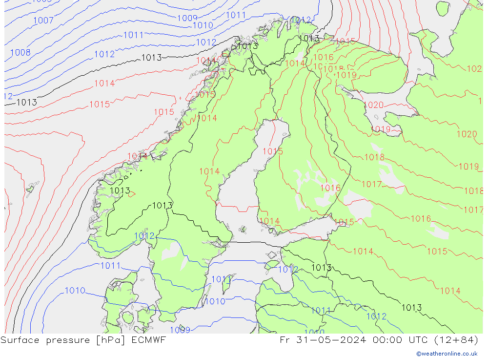 Surface pressure ECMWF Fr 31.05.2024 00 UTC