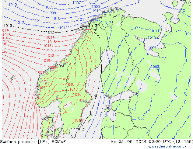 Surface pressure ECMWF Mo 03.06.2024 00 UTC