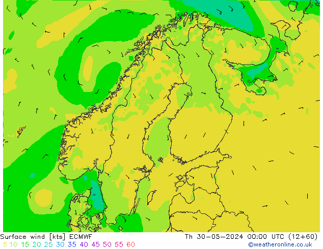 Surface wind ECMWF Th 30.05.2024 00 UTC