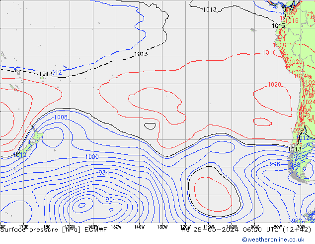 Surface pressure ECMWF We 29.05.2024 06 UTC