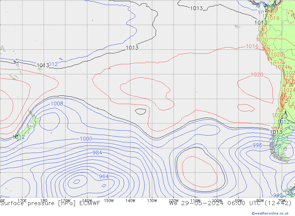 приземное давление ECMWF ср 29.05.2024 06 UTC