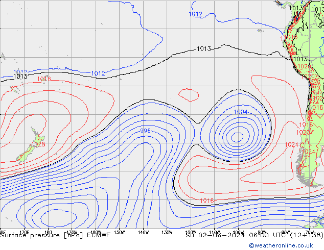 Luchtdruk (Grond) ECMWF zo 02.06.2024 06 UTC